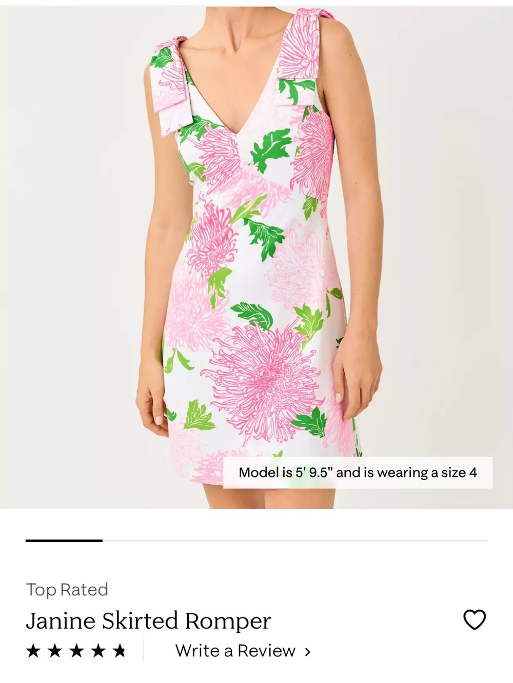 Lilly Pulitzer Janine Skirted Romper size 4